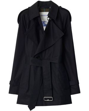 Burberry Gabardine-Weave Trench Jacket - Black