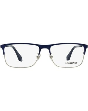 Longines Lg5005-H Rectangular Eyeglasses 090-Ruthenium 56Mm Metal/Plastic (Acetate) - Black