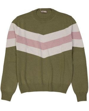 Herno Bicolour Wool Sweatshirt - Green