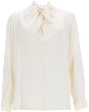Max Mara Silk Charmeuse Blouse - White