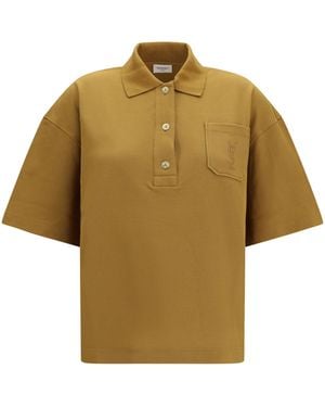 Saint Laurent Cassandre Oversized Piqué Polo Cotton Shirts - Multicolor