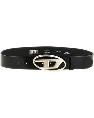 DIESEL D-Logo Metal Buckle Belt - Black