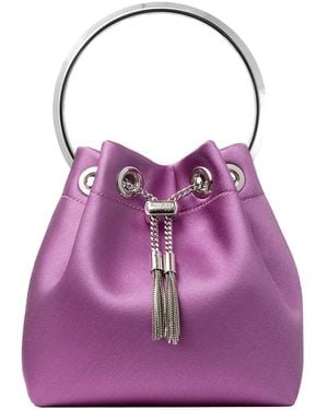 Jimmy Choo Bon Bon Leather Bucket Bag - Purple