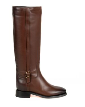 Santoni Leather Boot - Brown
