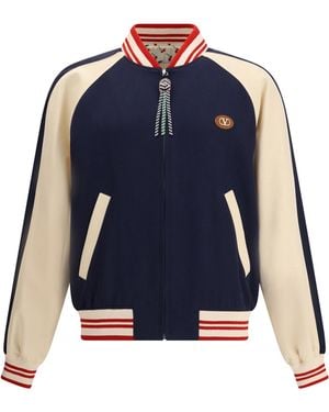 Valentino Le Chat De La Maison Bomber Jacket - Blue