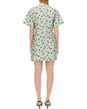 Ganni Mini Dress Recycled Polyester - Green