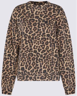 Anine Bing Leopard Cotton Sweatshirt - Brown