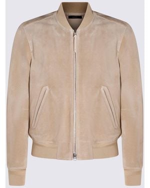 Tom Ford Sand Leather Jacket - Natural