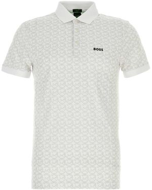 BOSS Stretch Cotton Polo Shirt - White