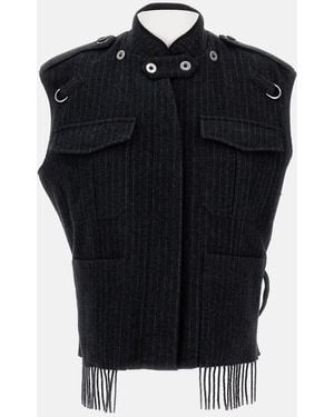 DURAZZI MILANO Pinstripe Vest - Black