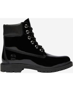 Timberland Glossy Leather Boots - Black