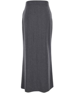 Antonelli Indo Long Skirt With Front Slit - Grey