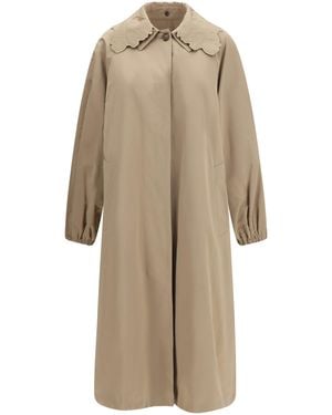 Fabiana Filippi Long Ottoman Trench Polyester; Cotton Coats - Natural