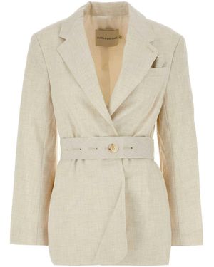 Camilla & Marc Sand Stretch Polyester Blend Floris Blazer - White