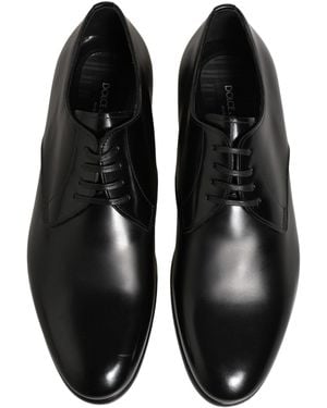 Dolce & Gabbana Leather Lace Up Derby Dress Shoes Calf - Black
