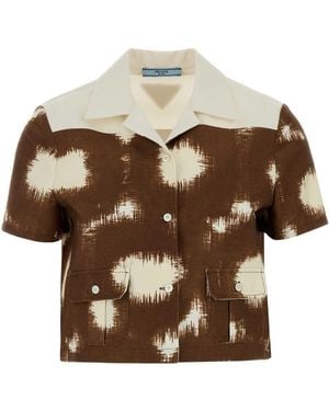 Prada Printed Cotton Shirt - Brown
