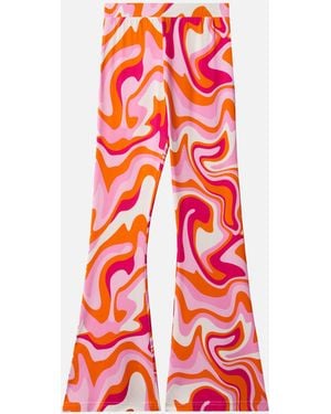 MC2 Saint Barth Flared Trousers Gwenda Jr With Liquid Shape Print