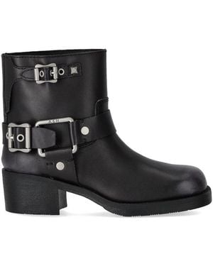 Ash Buckle Detailed Boots - Black