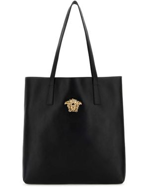 Versace Leather Shopping Bag - Black