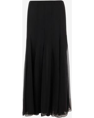 Chloé Long Silk Skirt - Black