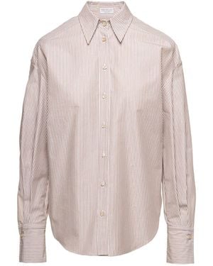 Brunello Cucinelli Striped Oversized Shirt - Pink