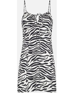 MC2 Saint Barth Zebra Print Short Dress - Black