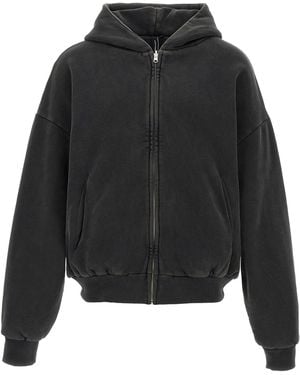 Entire studios Thermarl Hood Washed Hoodie Cotton Sweatshirt - Black