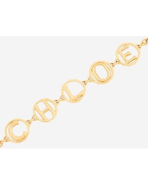 Chloé Choker Script Brass Accessory - Metallic