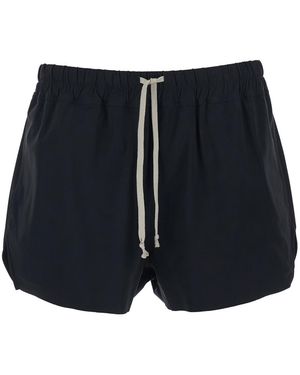 Rick Owens Swim Shorts With Elastic Drawstring Waist - Blue