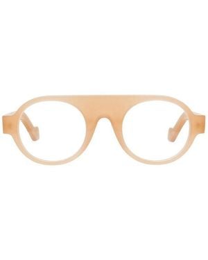Loewe Eyeglasses Round Full Rim, Light Frame And Clear Demo Lenses Lens Lw50009I072 - Brown