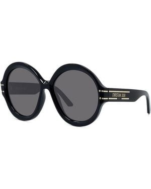 Dior Sunglasses Round Full Rim, Frame And Smoke Lens Signaturer1U10A0 - Black