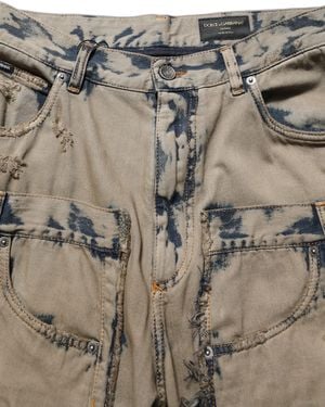 Dolce & Gabbana Bleached Deconstructed Denim Jeans Cotton Clothing - Metallic