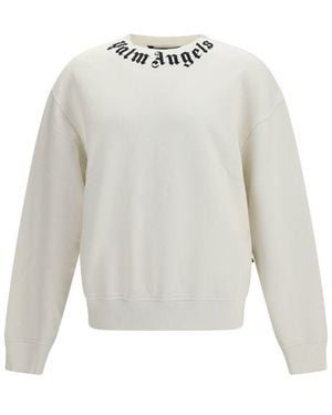 Palm Angels Cotton Sweatshirt Clothing - White