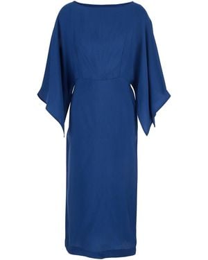 ..,merci Dress Abm099Denim With Denim Details And Long Cotton Sleeves - Blue