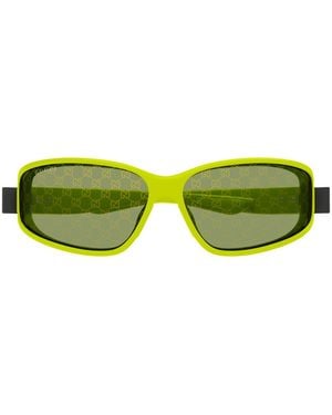 Gucci Gg2011S Linea Institutional Logo Iniettato Sunglasses - Yellow