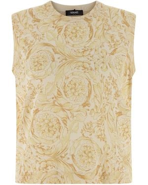 Versace Silk Sleeveless Jacket Clothing - Natural