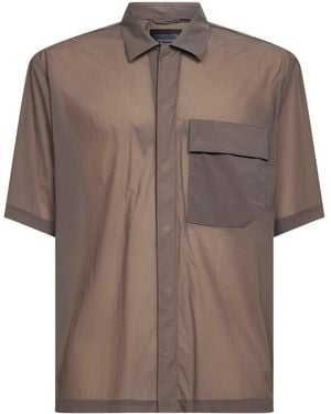 Herno Dove Stretch Ripstop Short-Sleeved Shirt - Brown