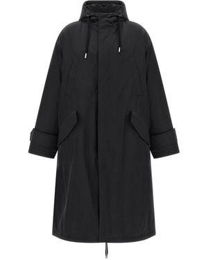 Ami Paris Polyamide Parka Clothing - Black