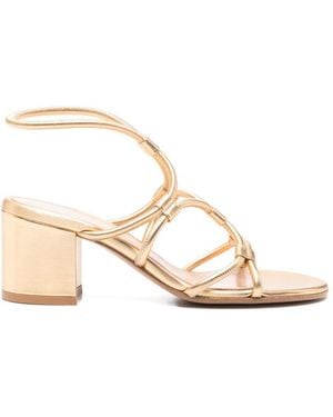Gianvito Rossi Leather Heel Sandals - Natural