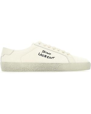 Saint Laurent Ivory Canvas Sl/06 Trainers - White