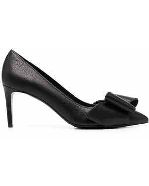 Ferragamo Zoey Bow-Detail Court Shoes - Black