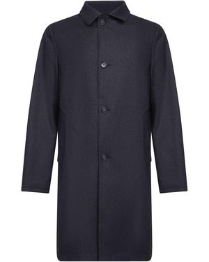 D 40 Two-Tone Reversible Single-Breasted Coat - Blue