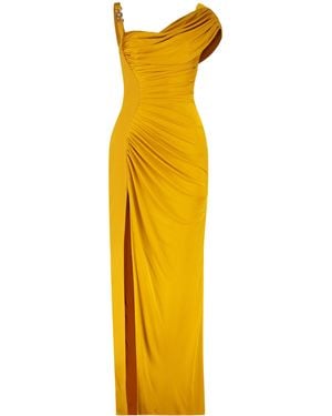 Versace Medusa 95 Draped Dress - Yellow
