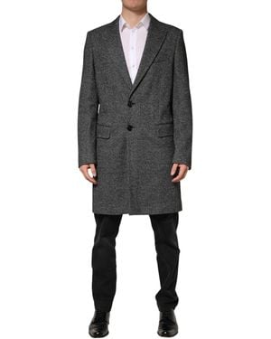 Dolce & Gabbana Wool Blend Long Trench Coat Jacket Virgin Cotton Polyester Clothing - Black