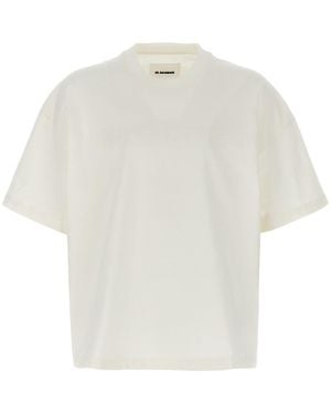 Jil Sander Cotton Logo Crewneck Tee - White