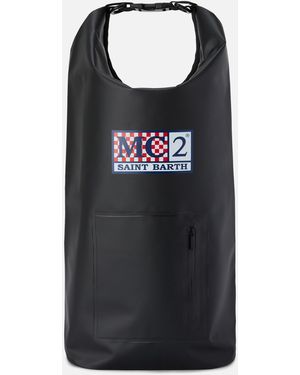 MC2 Saint Barth Backpack Aqua Solid-Pvc With Printed Logo - Black