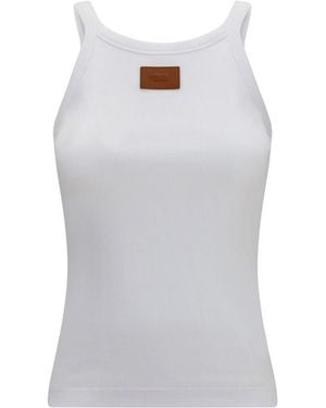 Fendi Cotton Sleeveles T-Shirt - Grey