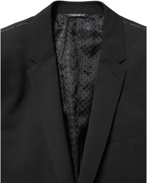 Dolce & Gabbana Martini Single Breasted Jacket Polyester Wool Elastane Clothing - Black