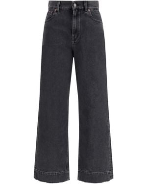 Chloé High-Waisted Cropped Denim Jeans Cotton - Blue
