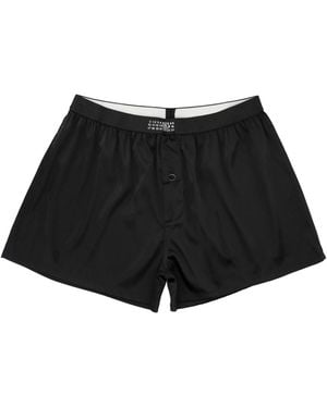 MM6 by Maison Margiela Washed Silk Boxer Underwear - Black
